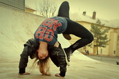 Break dancing girl.