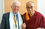 Action for Happiness founder Richard Layard and the patron of the organization, the Dalai Lama.