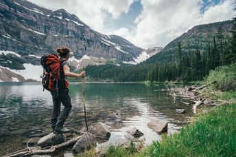 On the banks of the Wall Lake, Alberta, Canada