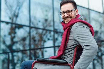 IZ clothing line model in wheelchair