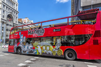 A city tour bus in Madrid.