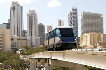 Miami Metro elevated train tracks.