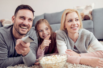 Family watching Netflix