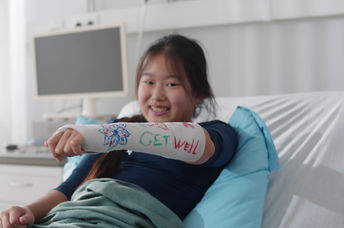 a colorfully decorated cast