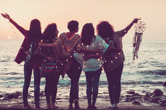 Group of friends on a beach