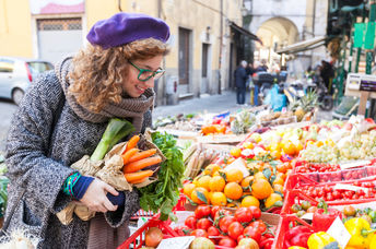 Woman at a farmer's market