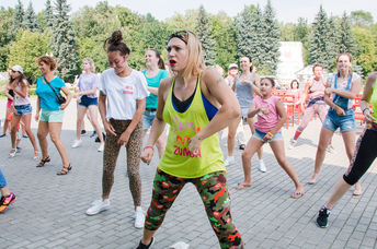 Dancing in the park.