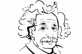 a sketch of Albert Einstein.
