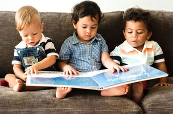 Preschool kids at story time.