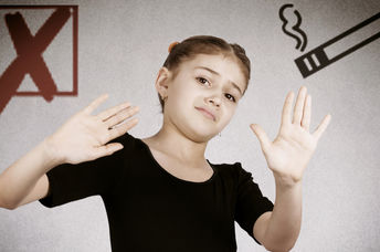 Teen saying no to smoking.