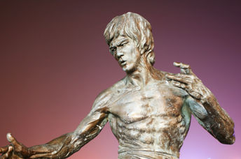 A statue of Bruce Lee.