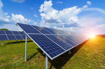 Solar panels collecting energy