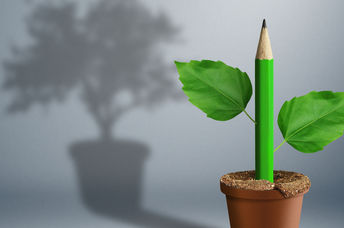 Planted pencil.