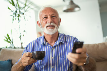 Man reacting to news.