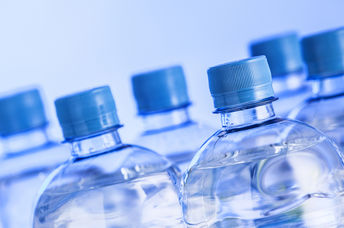 Plastic water bottles.