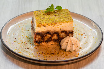 Pistachio tiramisu.