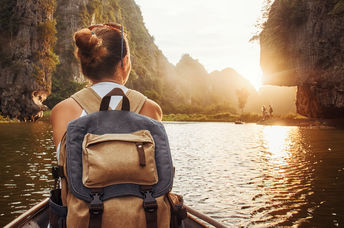 Woman traveling in Vietnam.
