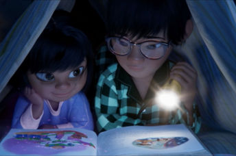 Still from The Stepdad, the new Disney short film for Christmas 2021