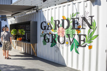 Shipping containers are being used as stores.