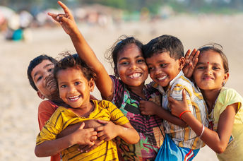 Smiling Indian children.