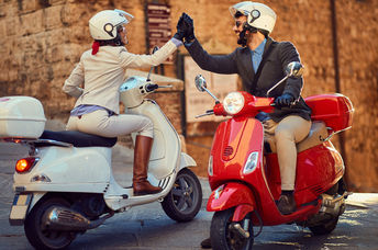 Vespa riders.