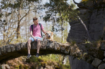 Taking a rest on the trek.