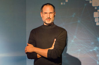 Steve Jobs at a job fair.