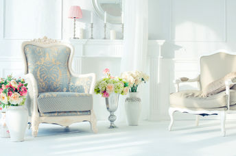 Bright white interior.