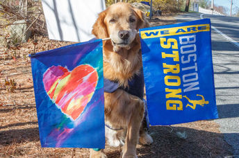 Spencer at the 2022 Boston Marathon.