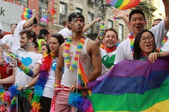 Celebrating Gay Pride in New York City.
