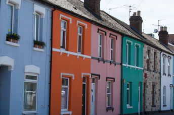 A rainbow street in Gloucester.