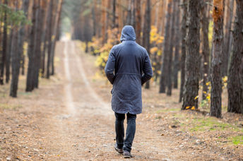 Walking in the forest.