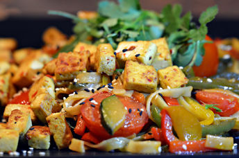 Tofu salad with greens is full of calcium.