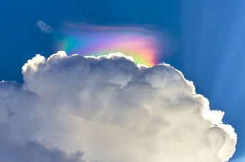 A rare cloud phenomenon called Iridescent Cloud also known as Fire Rainbow.