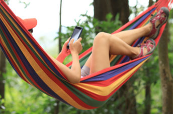 Relaxing in a hammock, mosquito free.