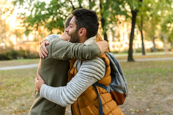 Two friends Hugging.