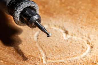 Heart carved in wood.