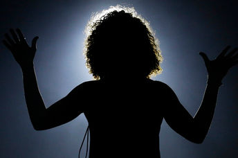 Silhouette of a woman.