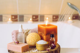 Preparing for a healing warm bath at home.