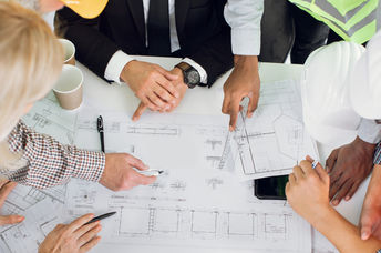 Professional construction team.