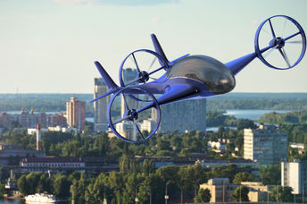 Rendering of a flying car that will make airports more accessible.