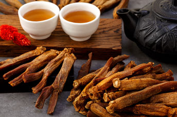 Red ginseng can be made into a medicinal tea.