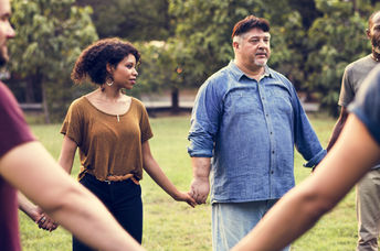 People standing in a circle.