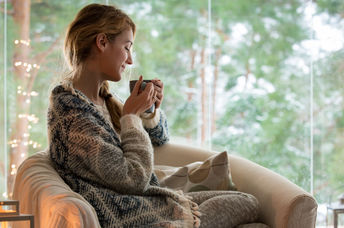 Staying warm inside on cold days.