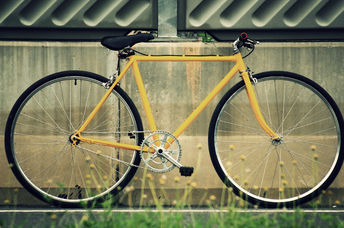 Yellow bicycle.
