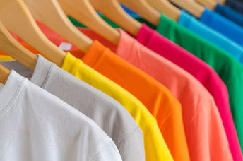 Colorful T-shirts.
