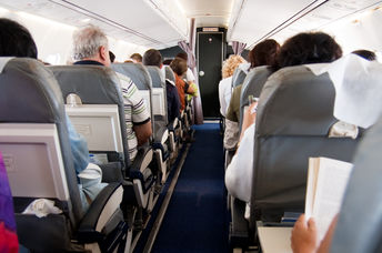 The interior of the aircraft.