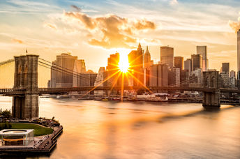 Manhattan at sunset.
