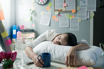 A tired business woman.