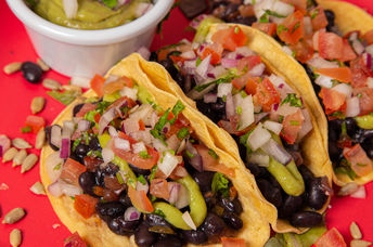 Black bean tacos are healthy and nutritious.